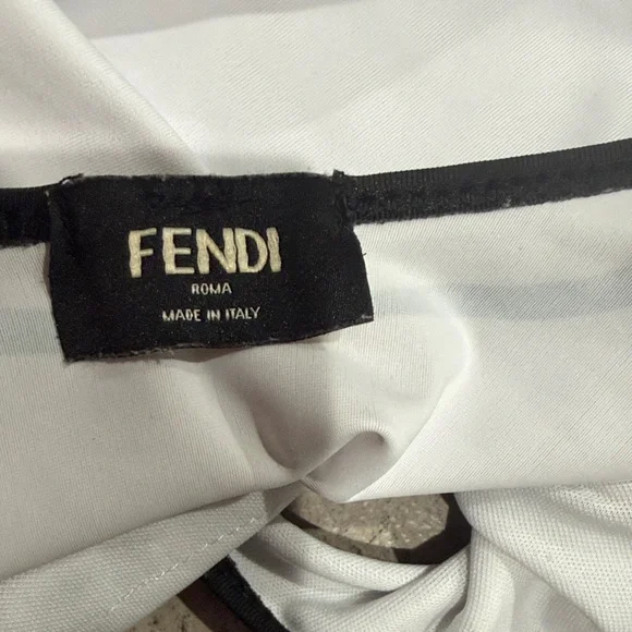 Fendi White and Black Logo One-Piece Swimsuit - Picture 3 of 3